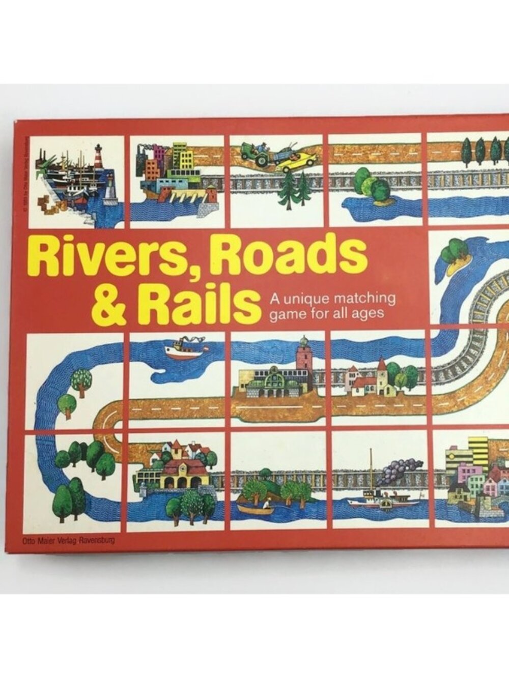 Ravensburger Rivers Roads & Rails Matching Game Vintage 1989 Complete